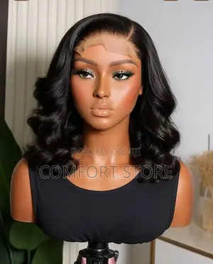 4*4 Peruvian Body Wave 16 Inch Human Hair Wigs Full Lace Closure