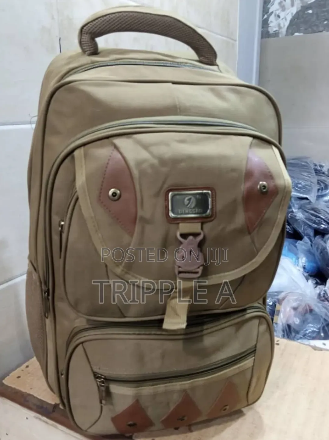 Brown Canvas Laptop Backpack