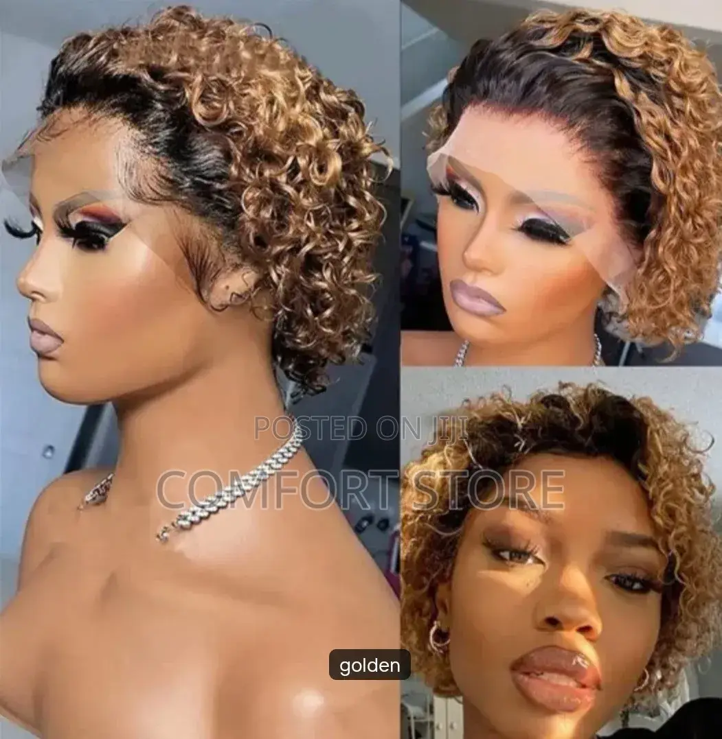 13*1 Short Pixie Curls Peruvian Human Hair Wigs