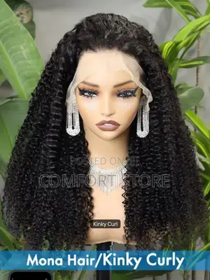 Kinky Curly Human Hair Wigs Full Lace Closure