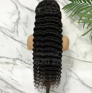 Virgin Hair Frontal Wigs Natural Black Color Deep Wave Human Hair