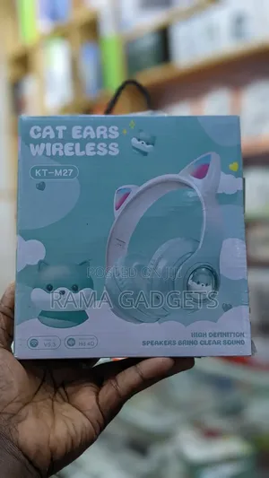 Kt-M27 Branded Cat Ear Wireless Bluetooth Headphones.