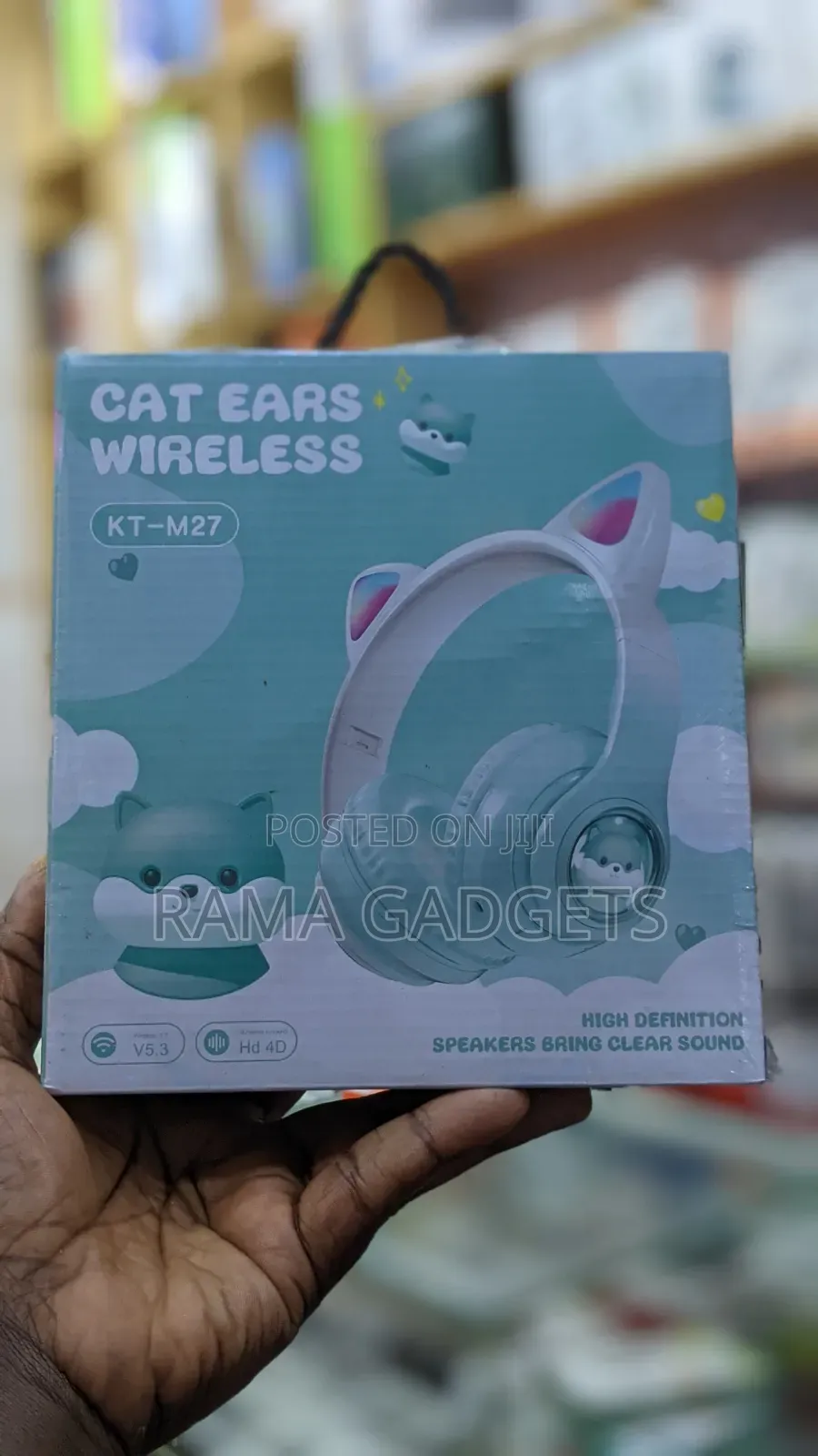 Kt-M27 Branded Cat Ear Wireless Bluetooth Headphones.