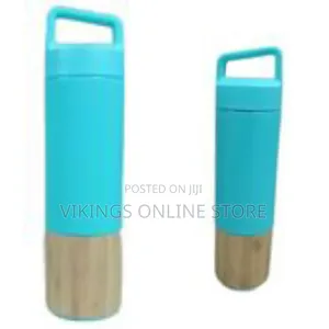 Double Wall Bamboo Insulated Vacuum Flask With Tea Infuser, 500ml