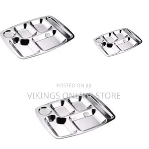 Stainless Steel Rectangle 5 In1 Component Dinner Plate Tray for Lunch