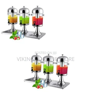 24 Litre, Triple Tank Water Jug, Juice Dispenser Can- Silver
