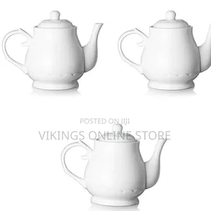 Round Ceramic Teapot, 24 Ounces - White