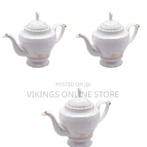 Other Gold Self Designed Ceramic Teapot, 1litre - White