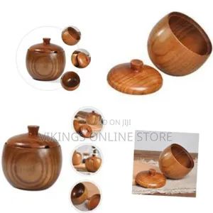 Wood Salt Box and Pot, Holds Salt for Easy Pinch Wood Spice Jar