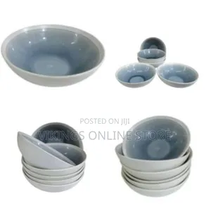 6 Piece Stoneware Large Soup Plates Grain Salad Bowls Kitchen Set