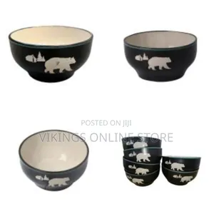 6 Piece Moose in the Woods Pines Stoneware Food Ceramic Cereal Soup