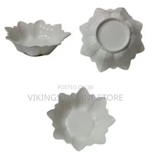 Flower Designed Salad Bowl - White