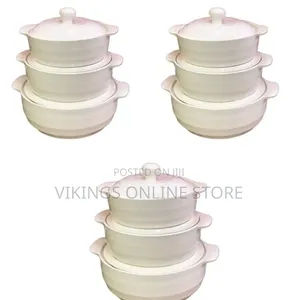 3 Piece Self Design Soup Food Serving Dishes Bowls Casserole Pots