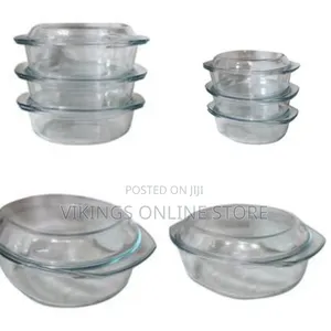 3 Pieces of Oval Tempered Glass Caserole Serving Dishes/Bowls, 3.5l