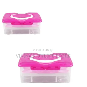 Plastic Double Egg Tray Storage - Pink