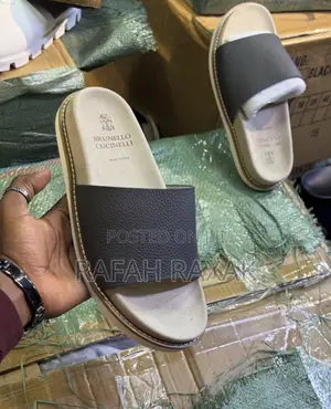 Leather Brunello Cucinelli Slide Sandals
