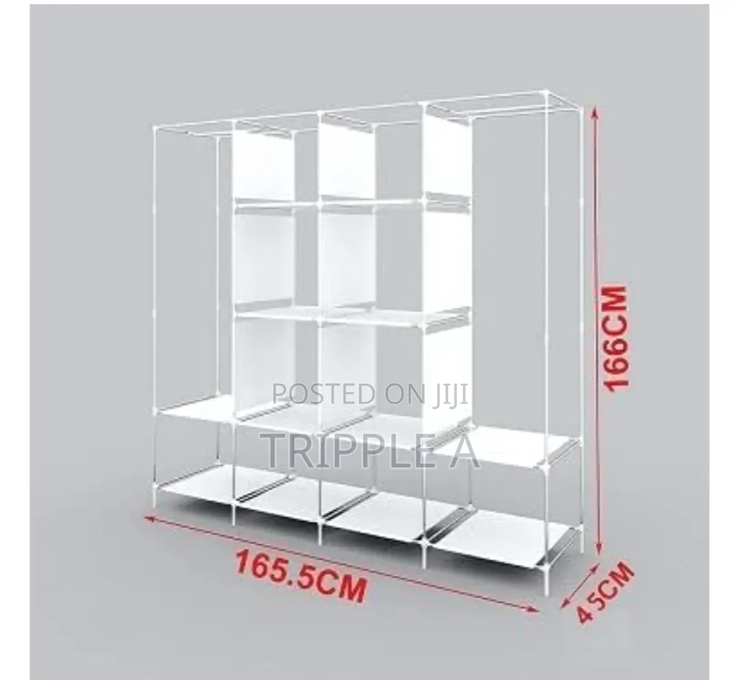 Collapsible Wardrobe 12 Shelves 4 Sided Storage