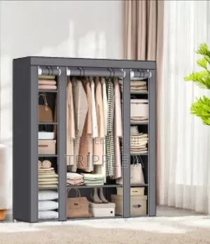 3 Folding Wardrobe, Fabric Closet With Jointed Metal