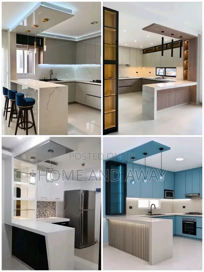Peninsula Kitchen Cabinets From 880,000/- Per Running Meter Any Colour