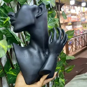 Jewelry Bust or Half-Face Mannequin With Hand
