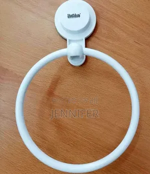 Bathlux White Abs Plastic Circular Towel Holder