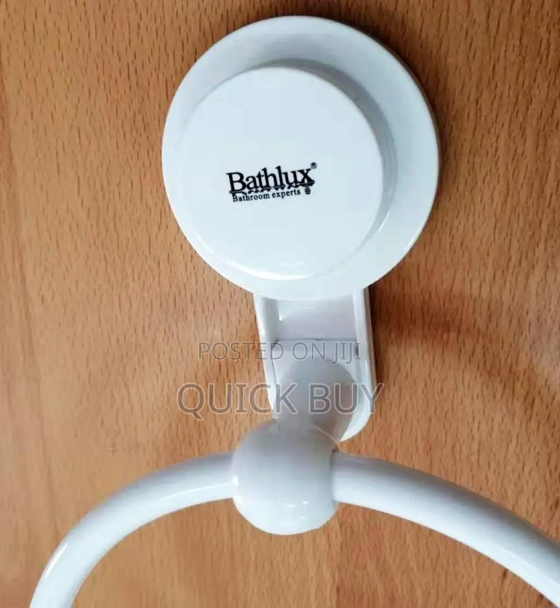 Bathlux White Abs Plastic Circular Towel Holder