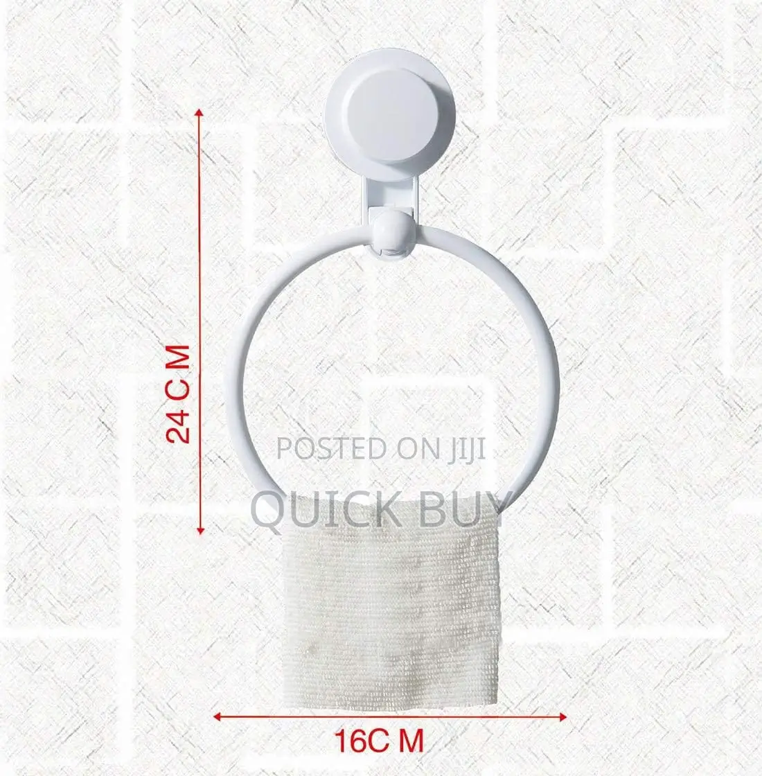 Bathlux White Abs Plastic Circular Towel Holder