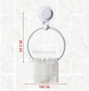 Bathlux White Abs Plastic Circular Towel Holder