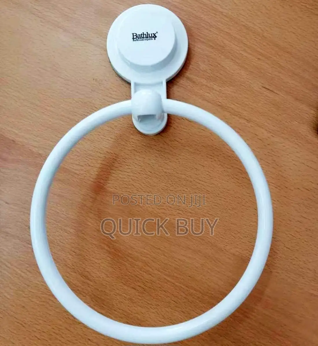 Bathlux White Abs Plastic Circular Towel Holder