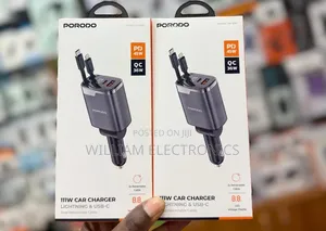 Porodo 111w Car Charger/Dual Retractable Car Charger