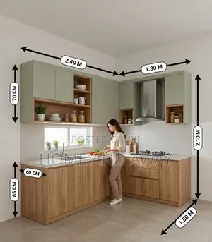 Perfect L Shaped Kitchen Cabinets From 4,000,000/- In Any Colour