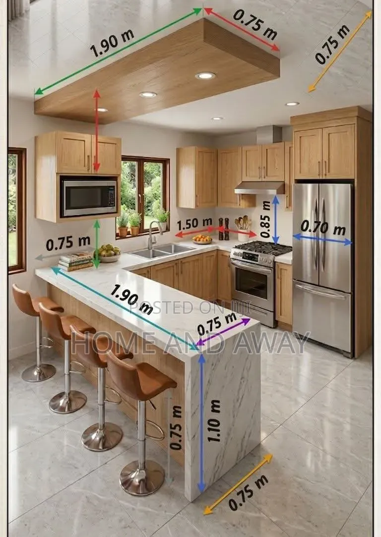 Semi U Shaped Kitchen Cabinets From 830,000/- Per Running Meter
