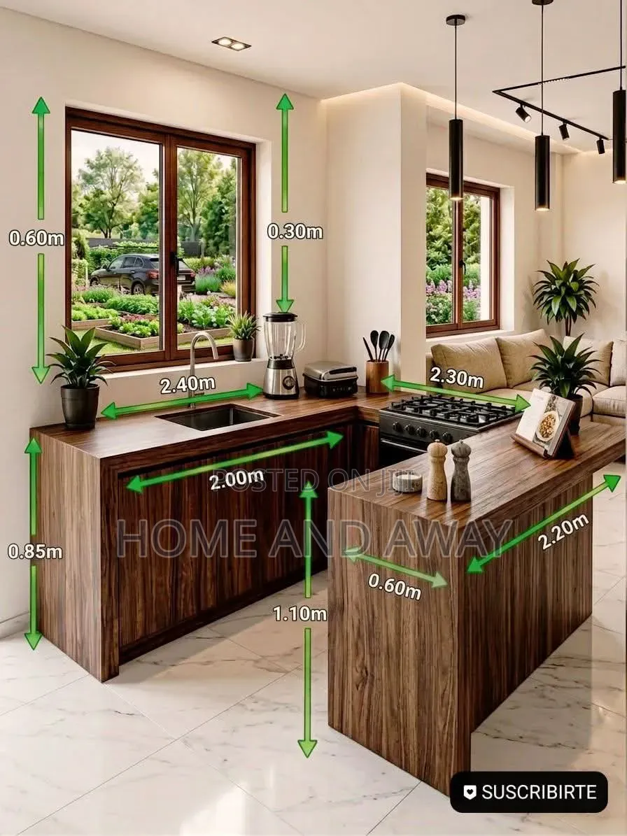 Semi U Shaped Kitchen Cabinets From 830,000/- Per Running Meter