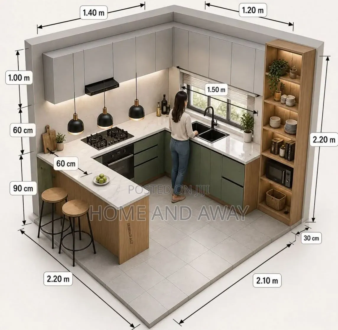 Quiet Kitchen Cabinets With Nice Colours From 7,000,000/- Per Meter