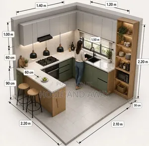 Quiet Kitchen Cabinets With Nice Colours From 7,000,000/- Per Meter