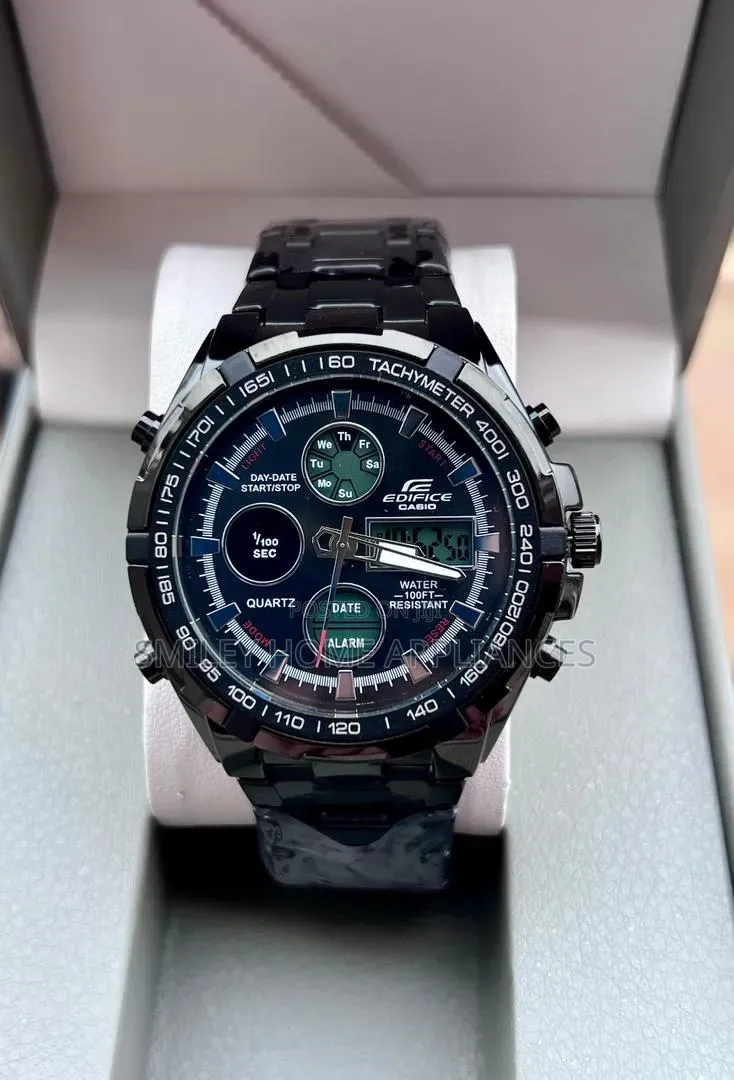 Men's Authentic Edifice Casio Analog Digital Black Wrist Time Piece