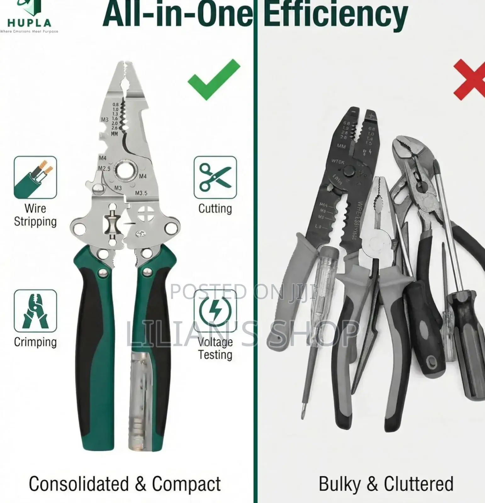 9 in 1 Plier With Tester Light
