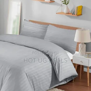4pcs 6x6 Egyptian Duvet Set With Bedsheet and 2 Pillowcases- Grey