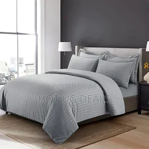 4pcs 6x6 Egyptian Duvet Set With Bedsheet and 2 Pillowcases- Grey
