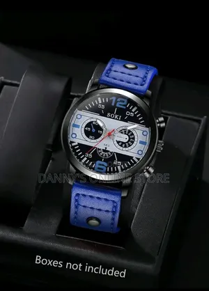 Soki Men's Casual Sports Digital Display Round White Quartz Watch.