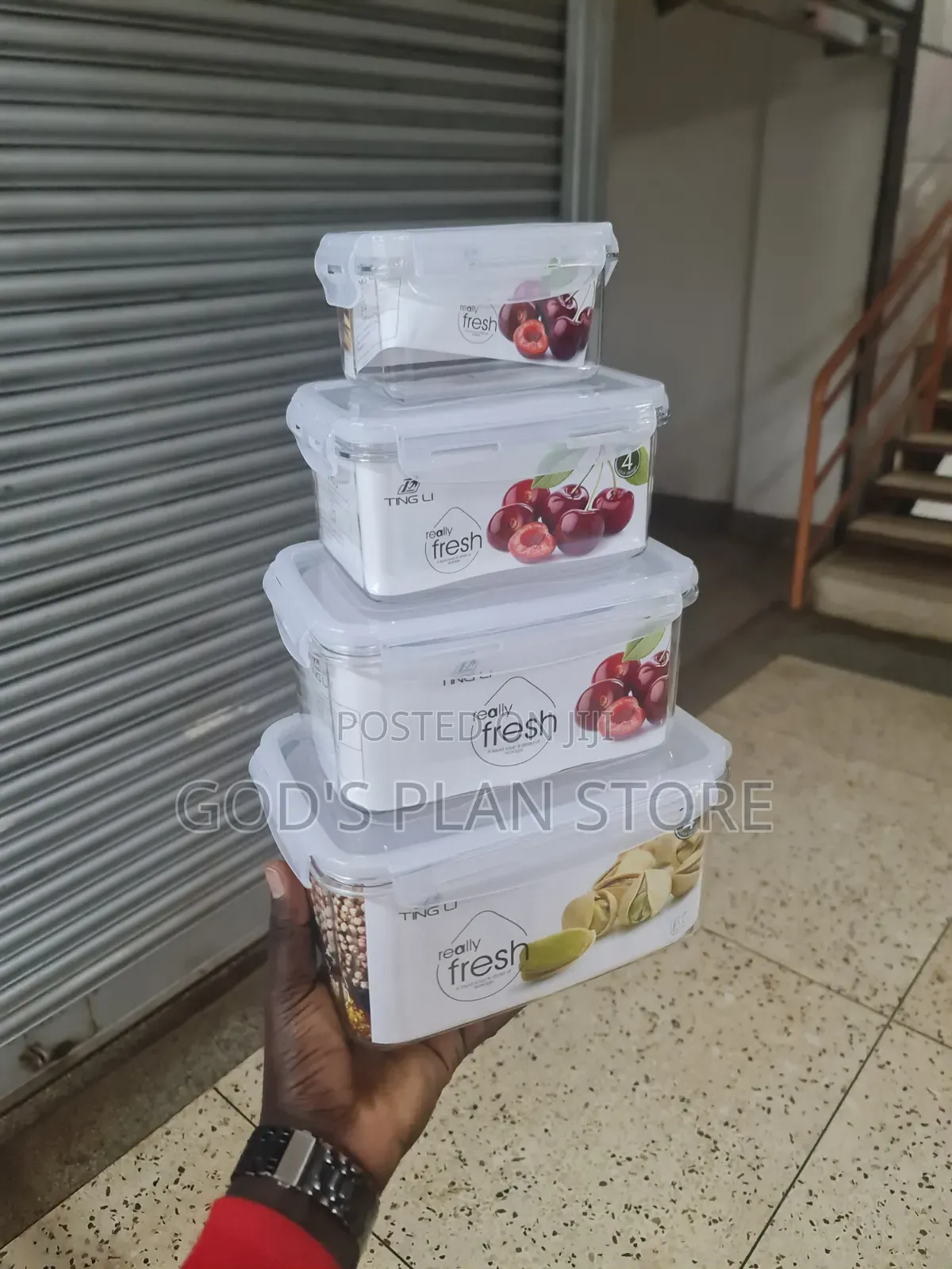 4 in 1 Rectangular Plastic Food Storage Containers