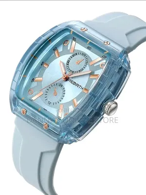 Rebirth Ladies Simple Fashionable Quartz Watch With Silicone Strap