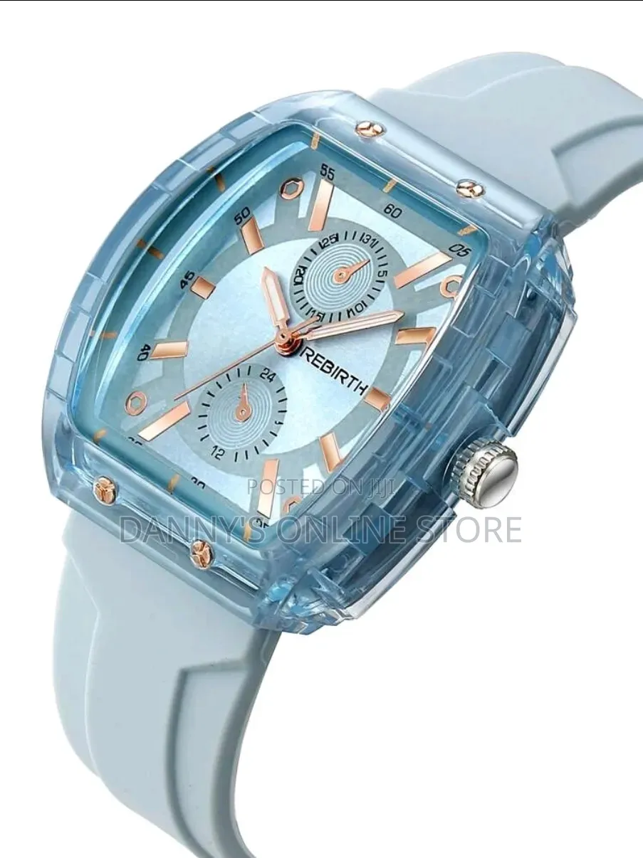 Rebirth Ladies Simple Fashionable Quartz Watch With Silicone Strap