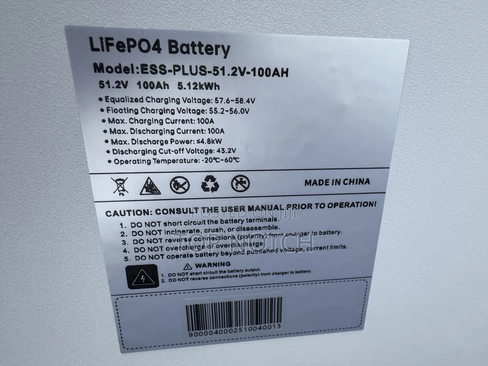 5kwh/ 100ah / 48v Lithium Battery