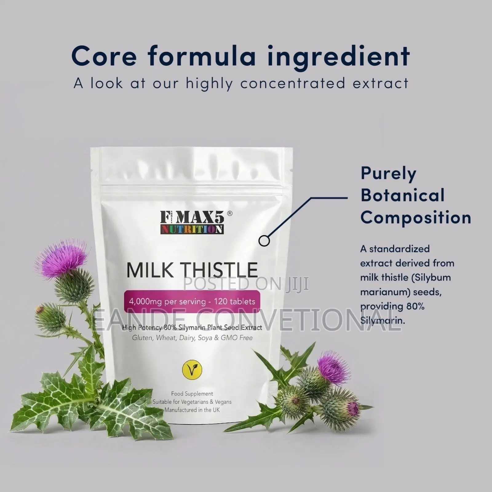 Milk Thistle Tablets High Strength 4,000mg 120 Silymarin Tablets