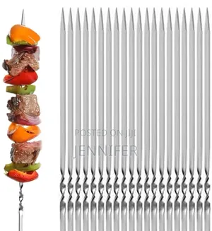 10pcs Flat Stainless Steel Kabob Skewers.