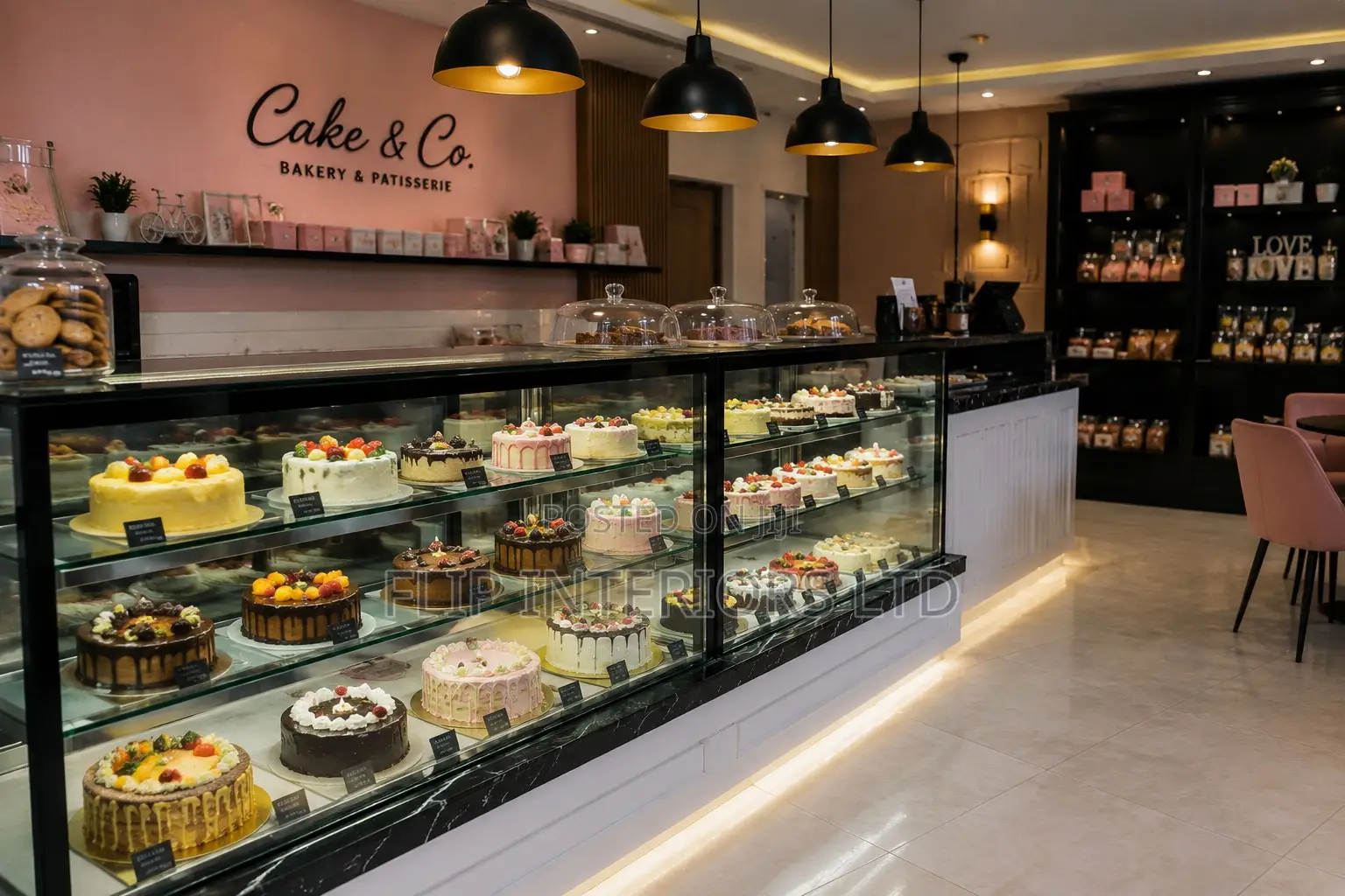 Modern Cake Bakery Interior Design Display Solutions
