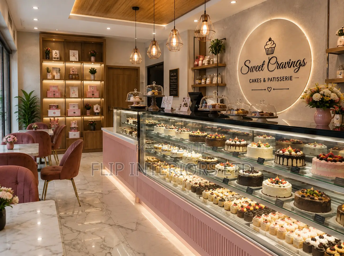 Premium Pastry Cake Shop Interior Design Solutions
