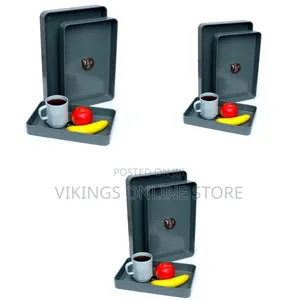Set of 3 Plastic Serving Trays Nesting Trays for Coffee Table