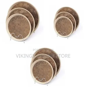 3 PCS of Round Rubber Non-Slip Serving Trays Platters- Multi-Colours